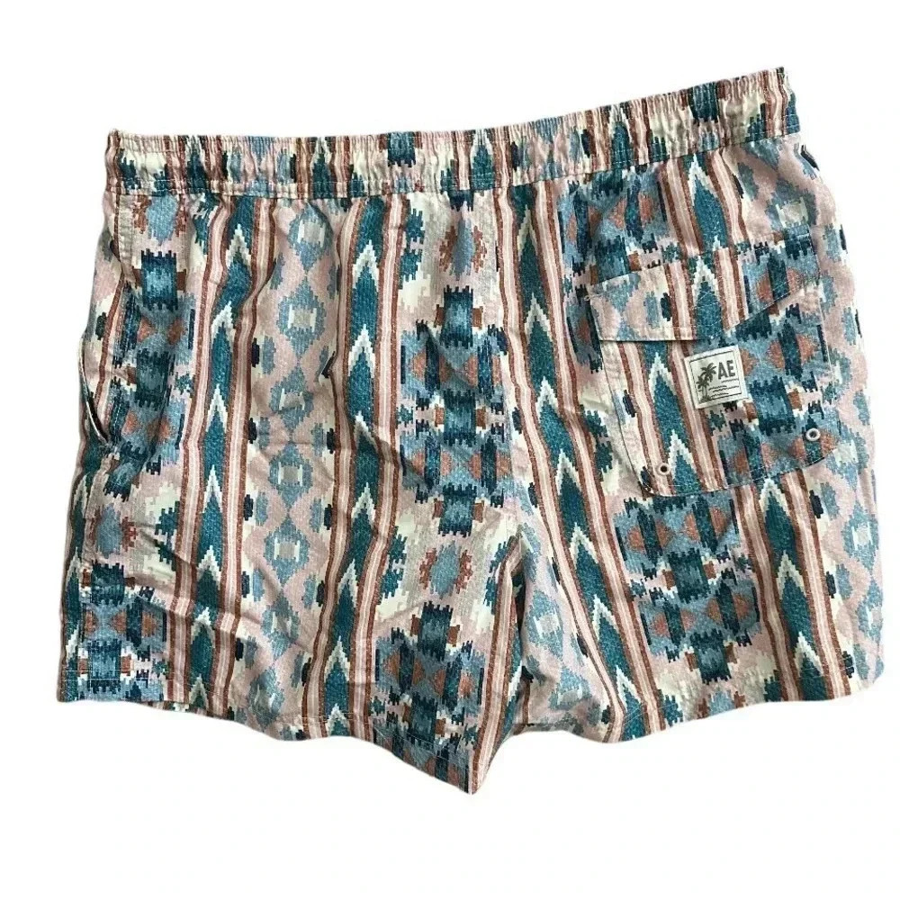 AE 5” Men’s Swim Trunks Size L Geo Print - Picture 2 of 7